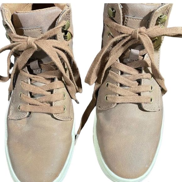 Tan Leather High-Top Sneaker - Picture 3 of 11